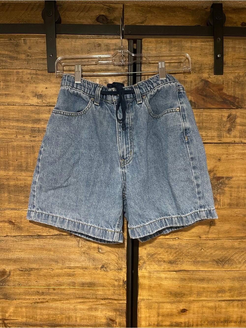 BDG Medium Wash Denim Drawstring Shorts